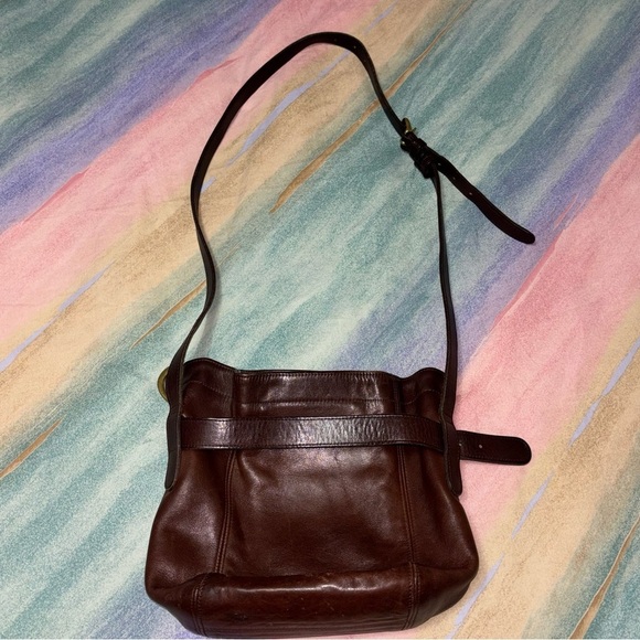 COACH Vintage Belted Soho Crossbody Pouch 4156 Mahogany Brown Leather - Picture 4 of 11